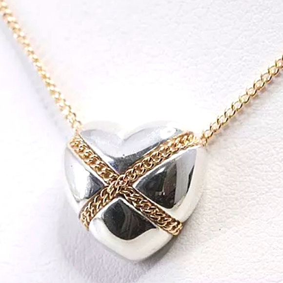 18K Tiffany & Co. Yellow Gold Sterling Silver Hear - Picture 5 of 5